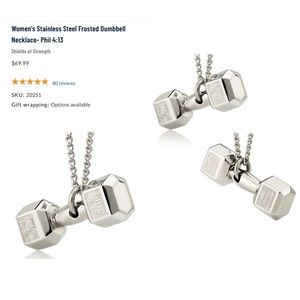 Shields of Strength stainless steel 16” necklace